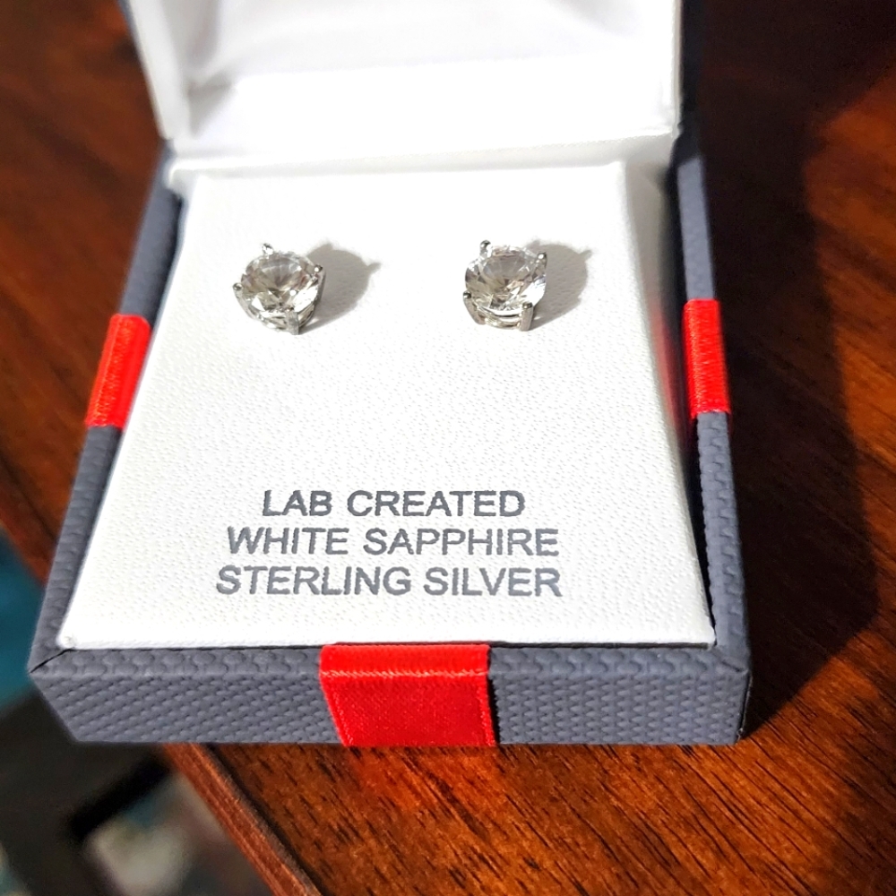 Sterling silver sapphire earrings